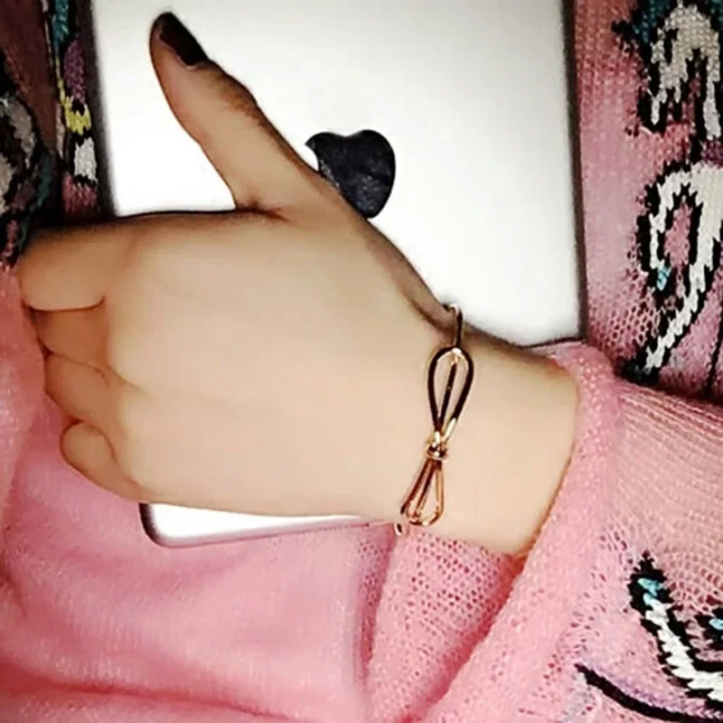 

KIOOZOL Rose Silver Color Bow with Adjustable Open Bracelet For Women Beautiful Bracelet Party Wedding Jewelry 261 KO1