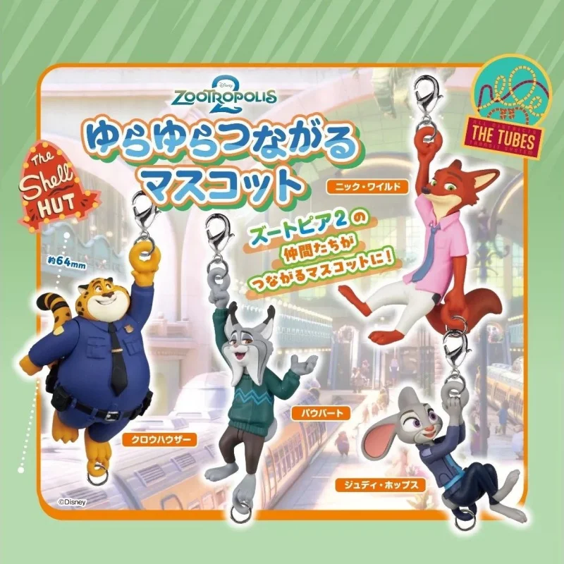 Фото Коллекционная фигурка Tomy Mini Gashapon Zootopia 2: Клоухаузер, Ник Вайлд, Джуди Хоппс, Шеф Бого – игрушка-украшение, подарок №1