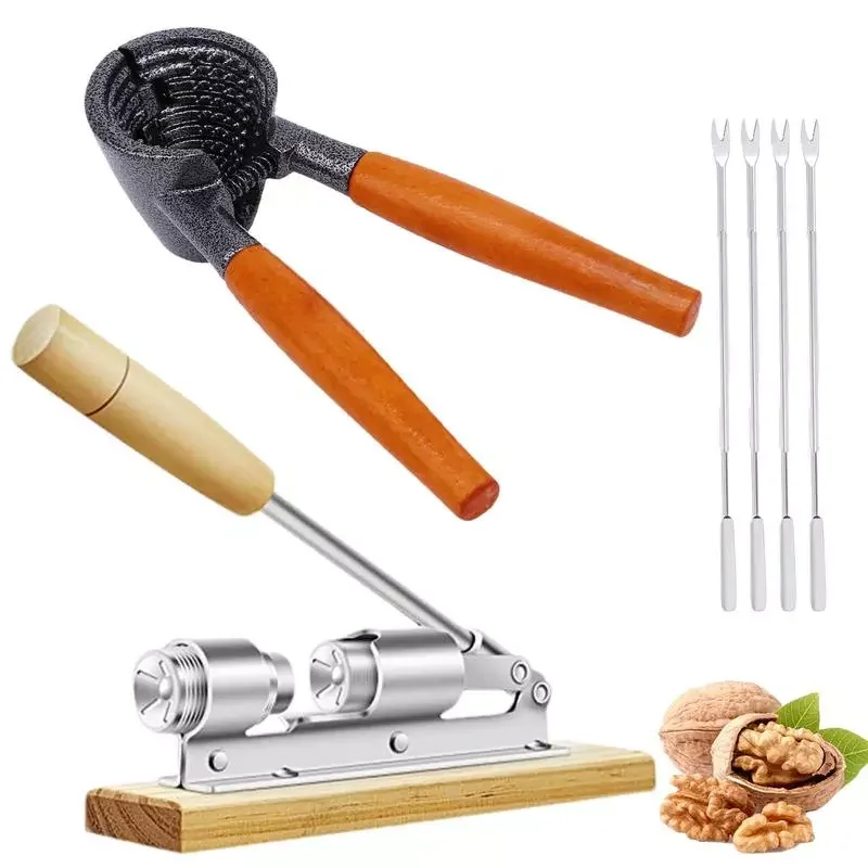 

Walnut Opener Multipurpose Durable Tongs Walnut Tool Non Slip Metal Kitchen Nut Cracker with Handle Peeling Machine