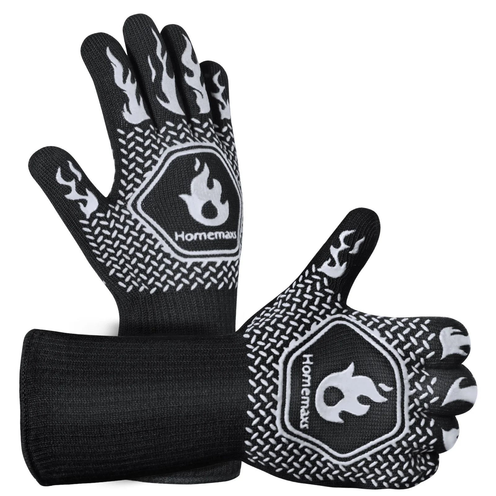 

A Pair of 800℃/1472℉ Heat Resistant Grill Gloves Anti-scald Insulated for Barbecue