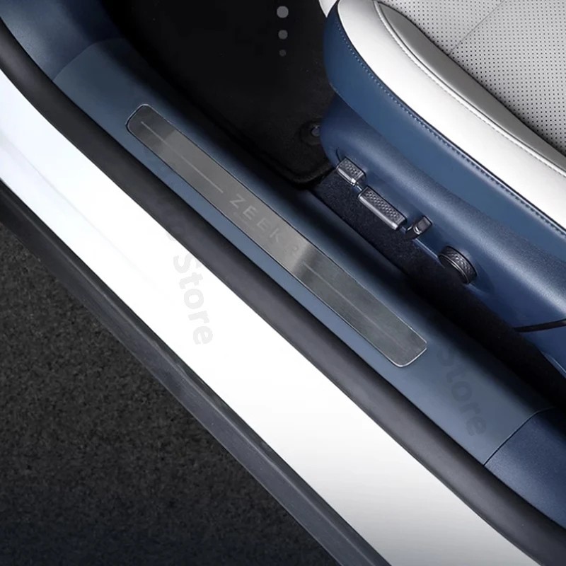 Для ZEEKR 007 2024 интерьер автомобиля из искусственной кожи порог двери украшение