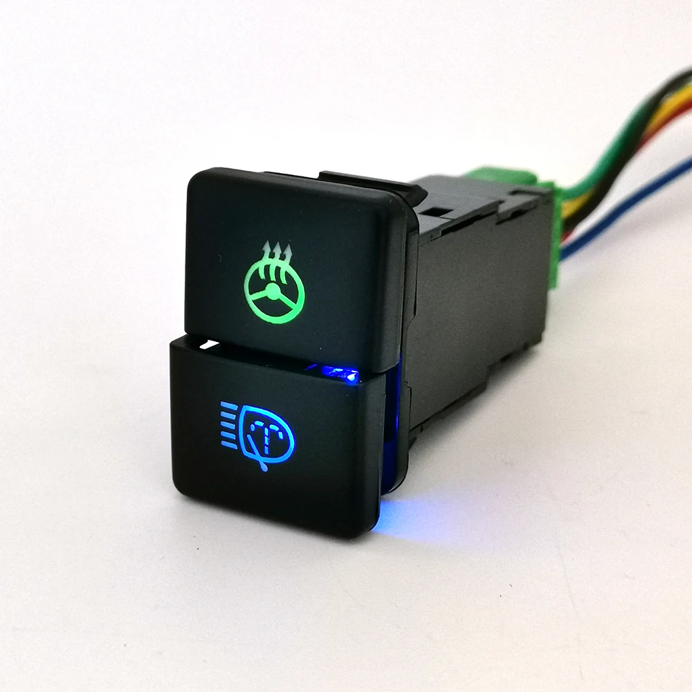 

1 шт. автомобильный светодиодный светильник зеленого цвета на синем выключении противотуманной фары с двойной кнопкой для Toyota Sienta Land Cruiser Lc200 Hilux Revo 2015-2022