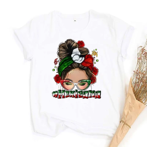 Рубашка с принтом Mexicnana для девочек, женская летняя футболка в стиле ретро, футболка с графическим рисунком, модная женская футболка с короткими рукавами, винтажная одежда для девочек