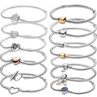 Классический браслет из стерлингового серебра 925 пробы, застежка-цепочка с опавшими листьями, женская базовая цепочка, подходит для оригинальных украшений с подвесками, набор сделай сам