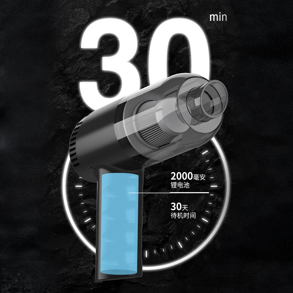

120W Wireless Car Vacuum Cleaner 9000Pa Cordless Handheld Auto Vacuum Home Car Dual Use Vacuum Cleaner With Built-in Battrery