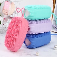 skin clean shower brushes creative silicone bubble bath brush double sided massage scalp back rubbing bath massage brush