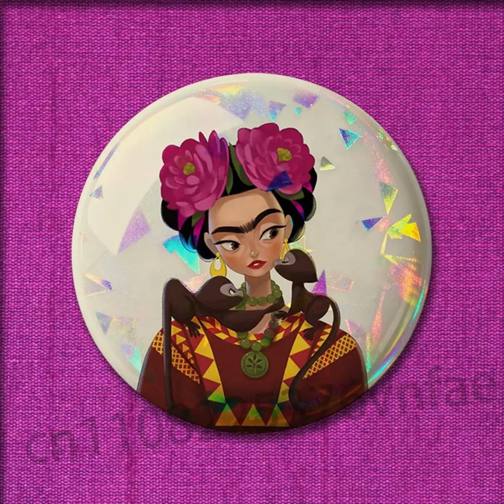 Фото Модные значки F-FridaS-S K-Kahlo, значок 32 мм, 25 мм, 44 мм, 75 мм, 58 мм, круглая брошь на булавке, сувенир, подарочные украшения для косплея №4