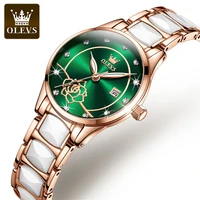 olevs fashion import machine core women wristwatches waterproof automatic mechanical ceramic strap watches for women luminous