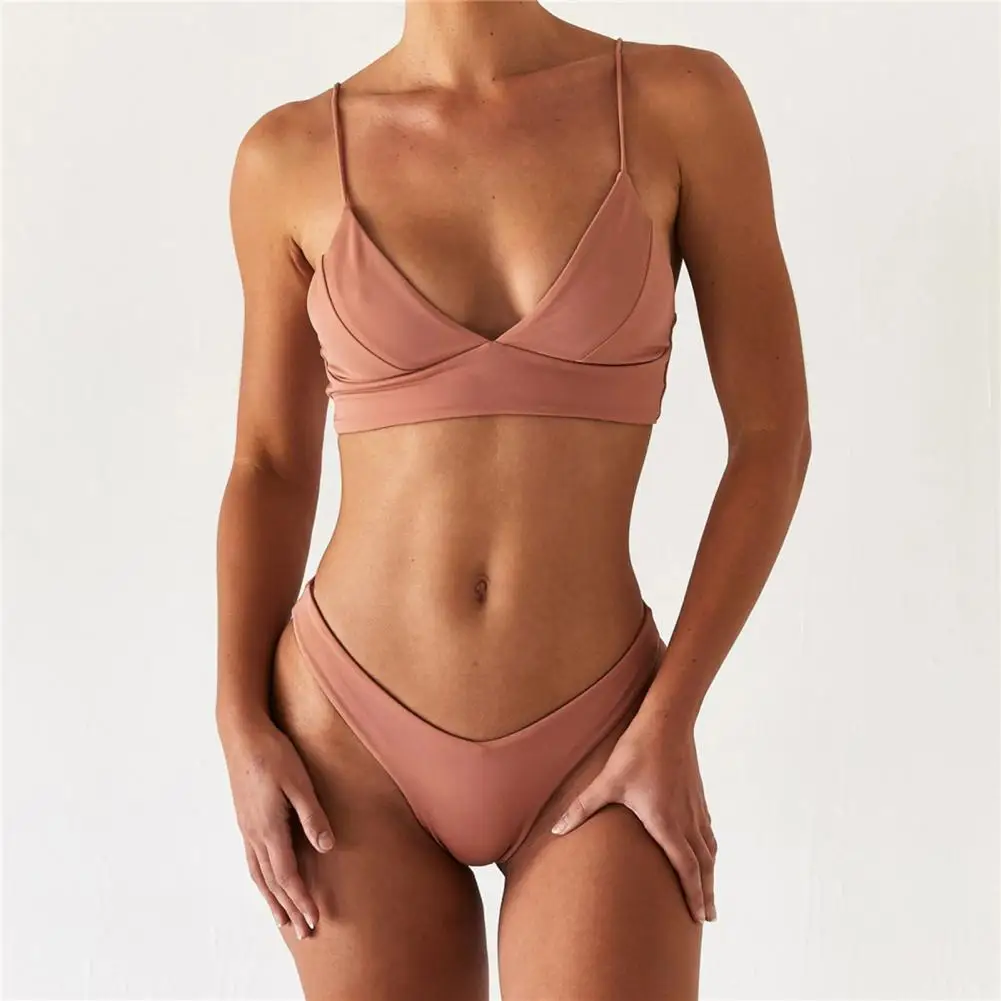 

Breathable Popular Push Up Bra High Waist Panties Swimwear Two Pieces Beach Swimwear Wireless for Spa