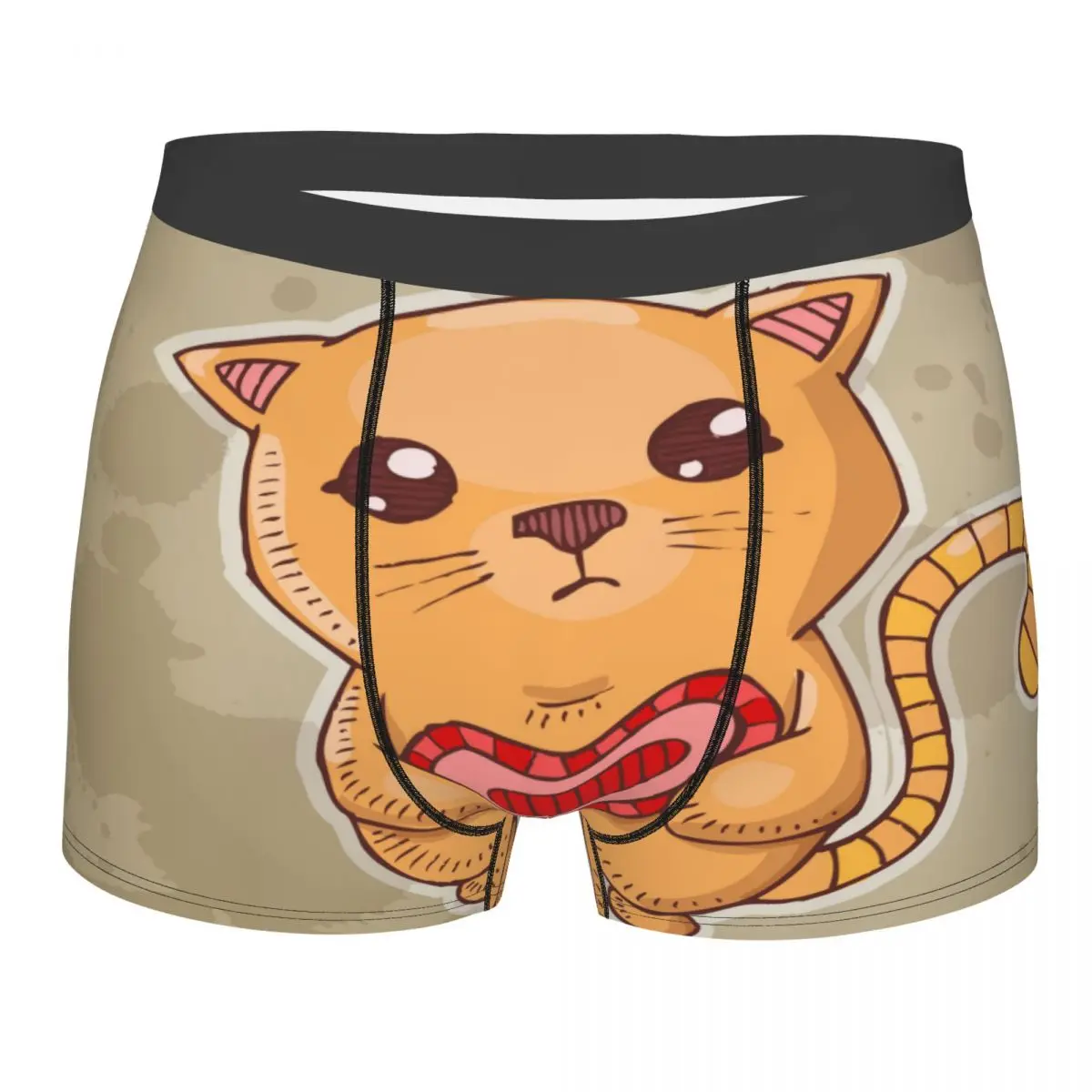 

Мужское нижнее белье, трусы, мужские боксеры, эластичные мужские трусы-шорты с удерживающим кошек красным сердцем