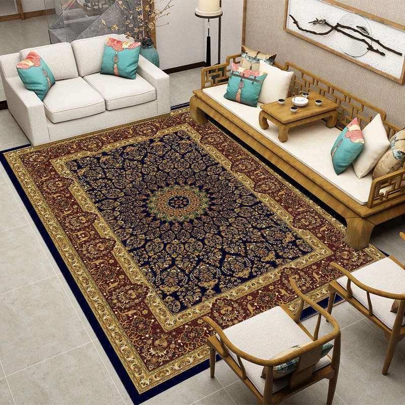 

Retro Large Area Carpet Living Room Luxury Carpets Home Decoration Aesthetic Table Stain-resistant Non-slip Machine Washable Rug