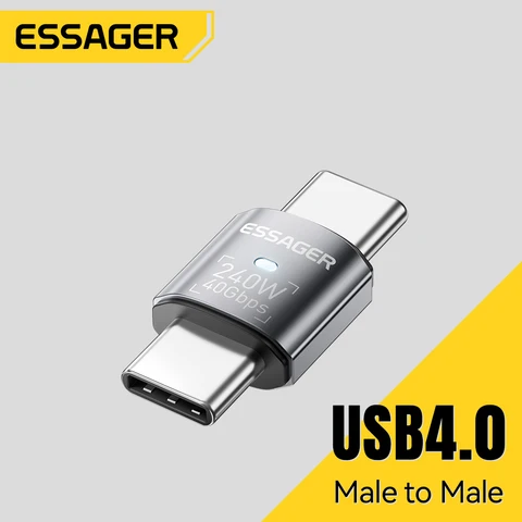 Essager USB4.0 40 Гбит/с OTG конвертер 240 Вт доставка питания под прямым углом USB C адаптер передачи данных для телефона Macbook планшета 8K60 Гц