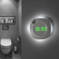toilet night light with clock battery usb lamp with motion sensor led light for wc bathroom bedroom closet magnetic wall lamps