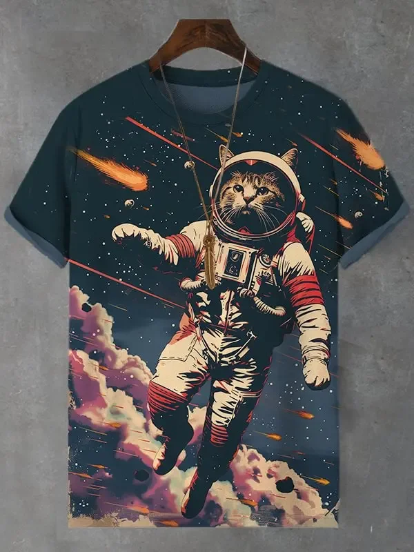 Мужские/женские футболки с 3D принтом мультфильма Mondrian Cat модный индивидуальный