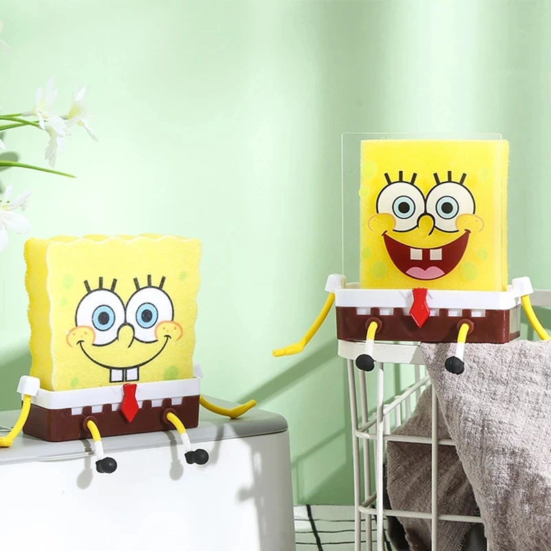 

Bob Sponge Holder Cute Kitchen Cartoon Dishwashing Sponge Storage Sink Drain Rack Kawaii Housewife Accessories Free Shipping