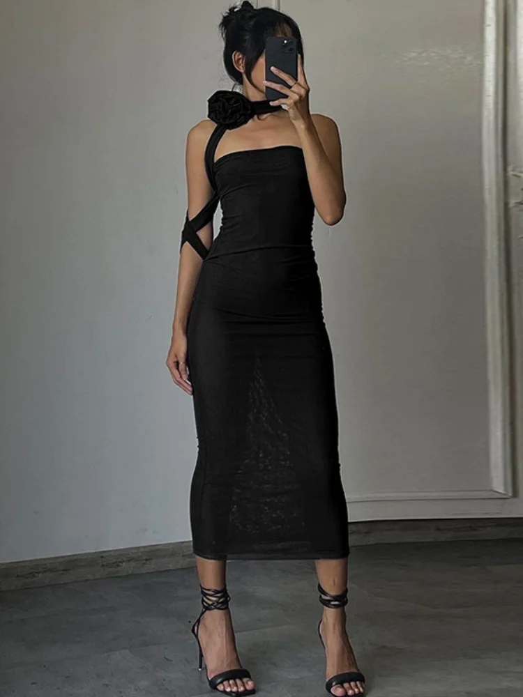 

Женское облегающее платье миди, черное Сетчатое элегантное платье знаменитости, лето 2023