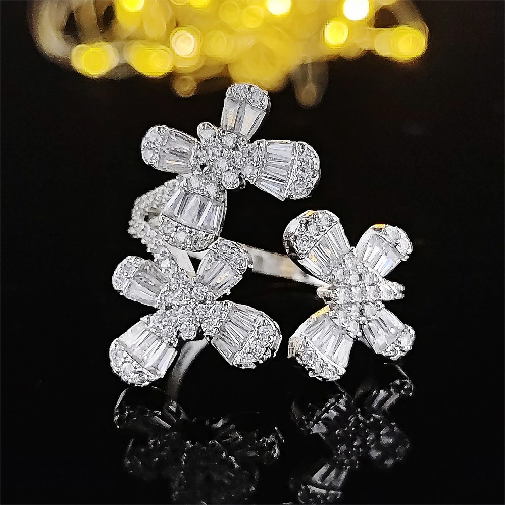 

2022 New Trendy Butterfly silver color cute Fashion Ring For Girl Lovers Love Party Gift Jewelry Bulk Sell Moonso R5824