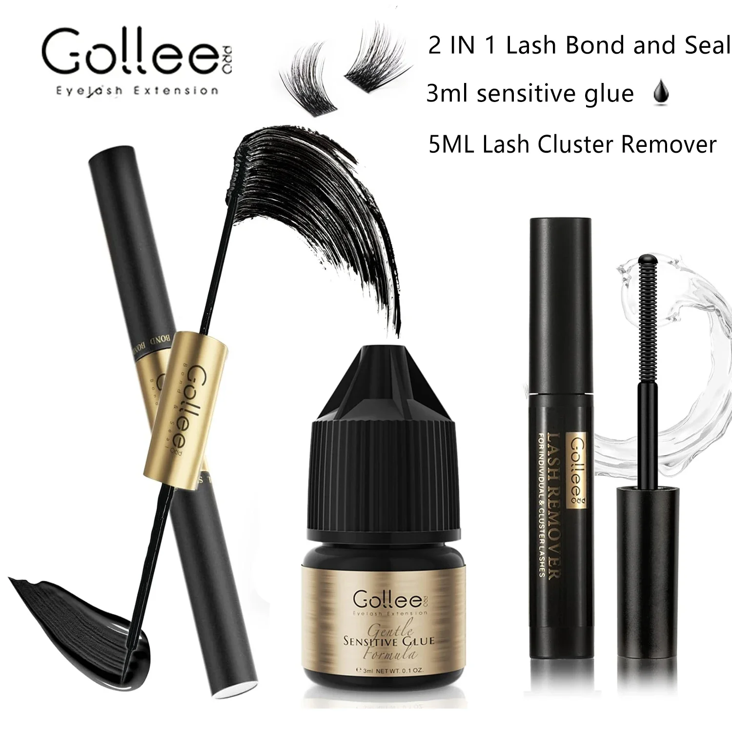 Gollee Bond and Seal Cluster 2в1 клей для ресниц 3 мл DIY наращивание с средство удаления