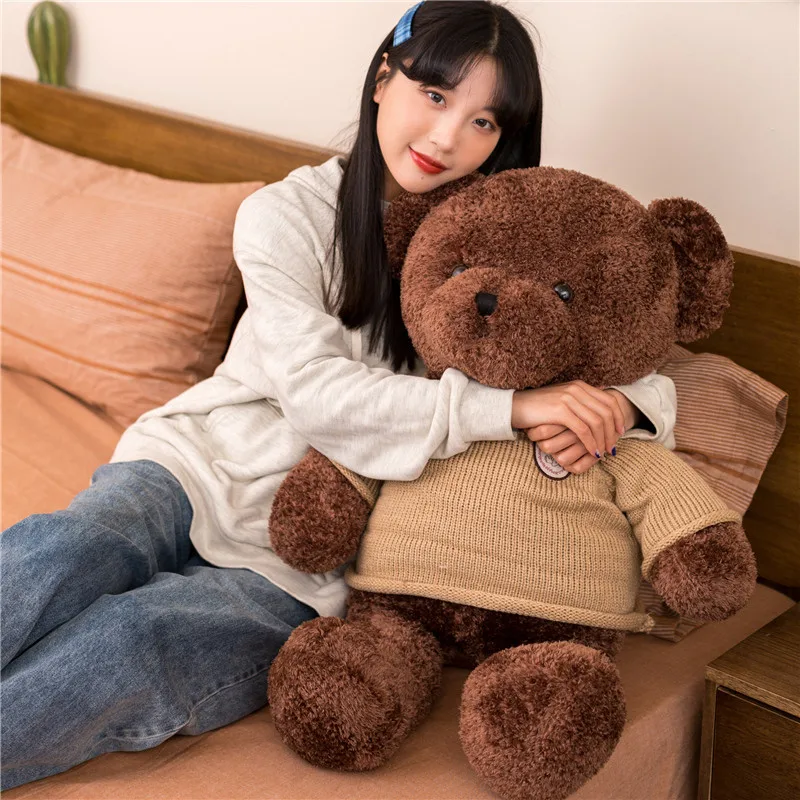

90cm Cartoon creative Bear in sweater plush stuffed toy girlfriends birthday gift children accompany bear toy