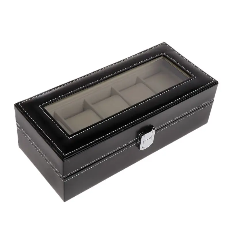 

Watch Box Storage for Case Gift Package Jewelry Display Boxes 5 Grids Luxury Fau