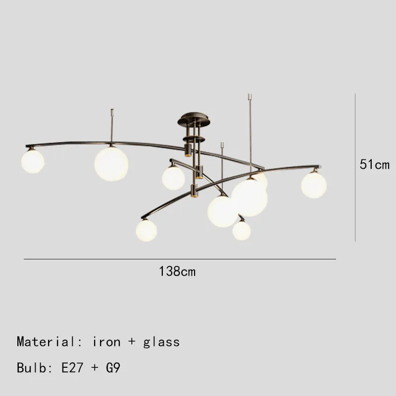 

Люстра IWP белая стеклянная золотая/черная