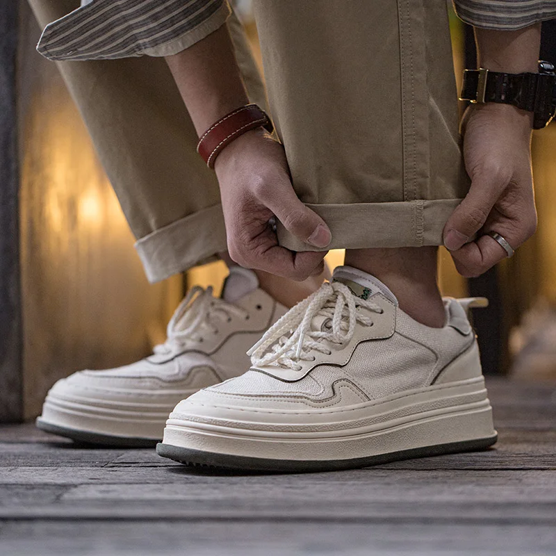 

Мужские повседневные винтажные кроссовки Maden, белые классические удобные кроссовки на толстой подошве, со шнуровкой, для скейтборда, весна 2023