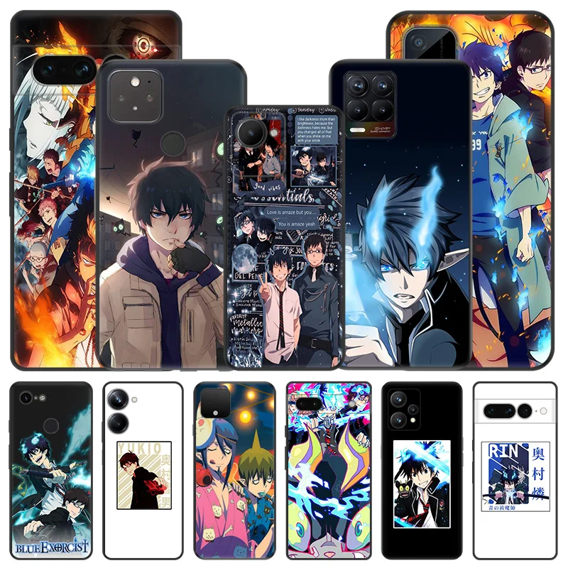 Мягкие чехлы для телефонов Pixel 8a 7a 6a 7 6 8 Ao no Exorcist Anime Honor X8b X9b X7b 70 90 X6 X7 X8 X9 A Magic5 черный