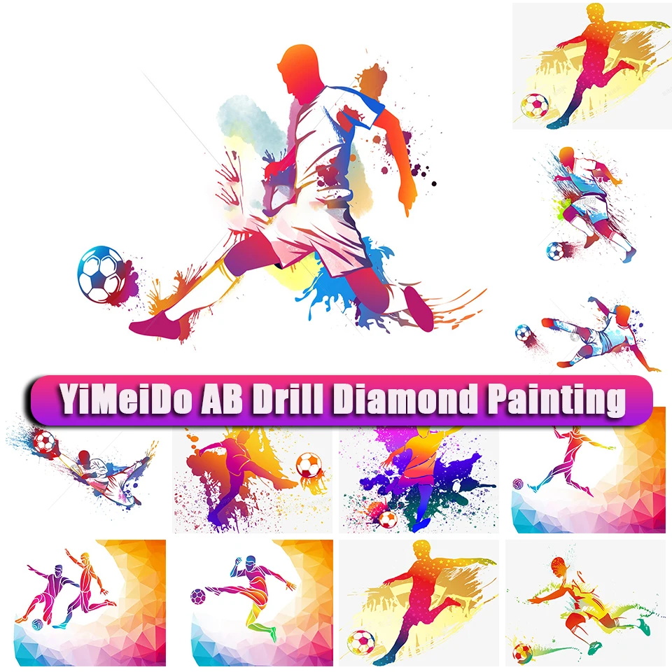 

YiMeido AB алмазная живопись, футбол, красочная полная мозаика, фотообои, декор комнаты, подарок