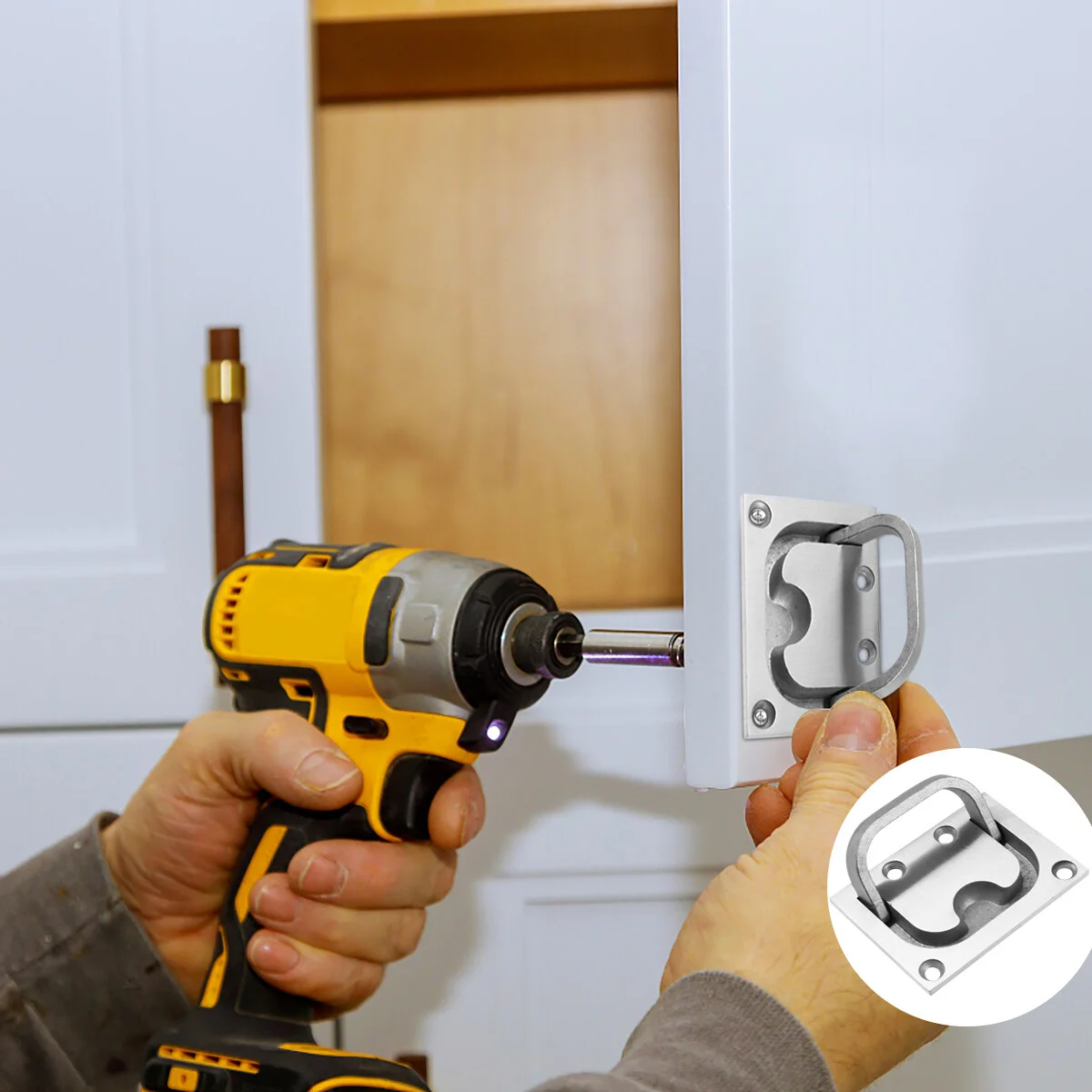 

2pcs Recessed Boat Hatch Pull Ring Multi-Purpose Kitchen Cabinet Pullss
