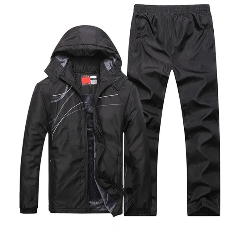 

2022 High Quality Winter Men Cotton Sweatshirt Sets Loose Hooded Warm Jackets Sweatpants Casual Women Tracksuit Lage Size