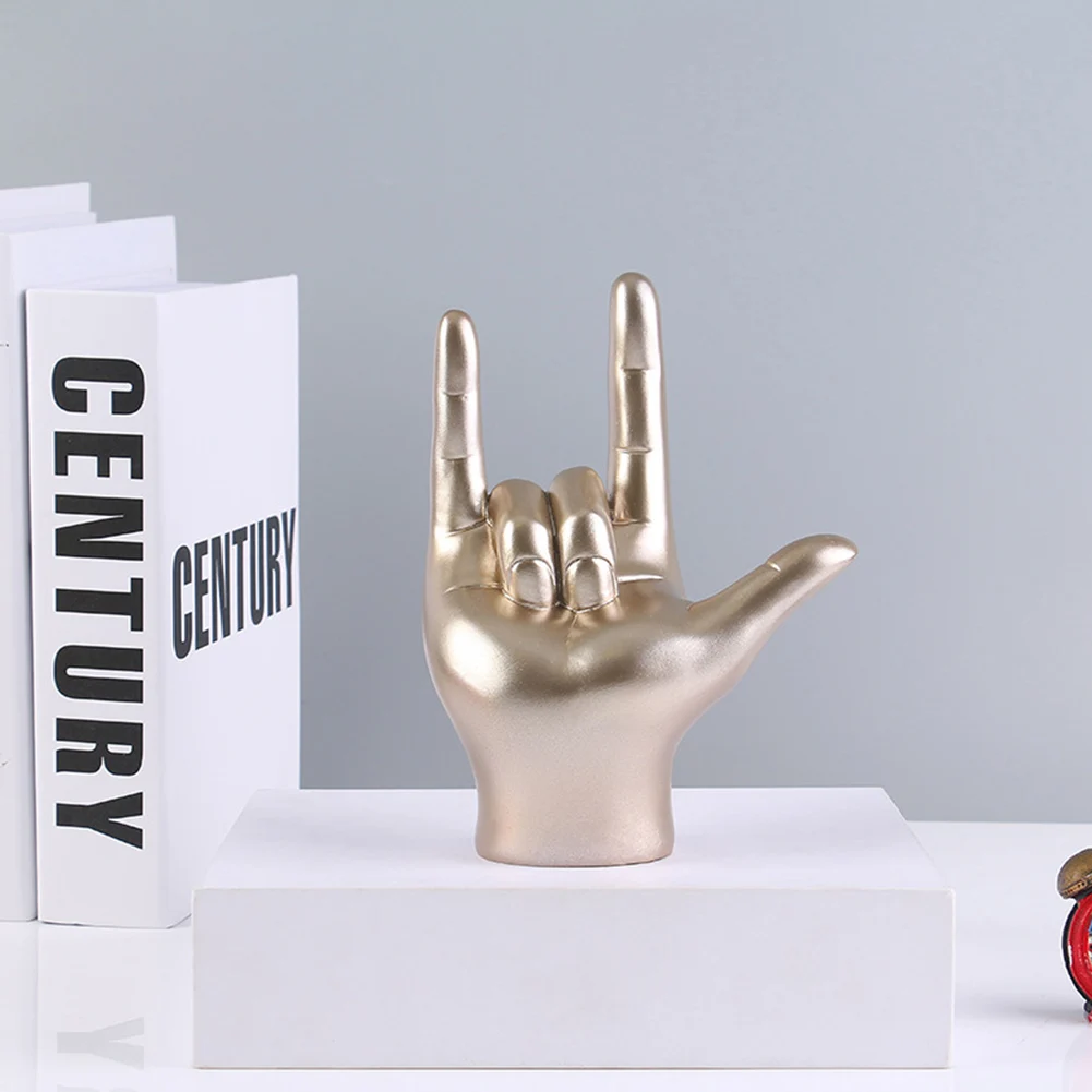 

Abstract Hand Love Statue Figurines Nordic Style Gesture Finger Figurine Resin Modern Wedding Home Living Room Desktop Decor