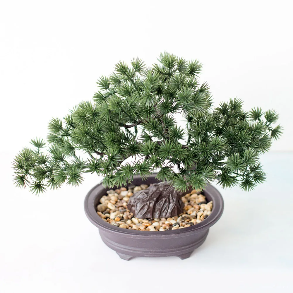 

Artificial Plants Simulation Pine Needles Cypress Plants Bonsai Welcoming Pine Plastic Fake Potted Plants Pine Indoor Decoration