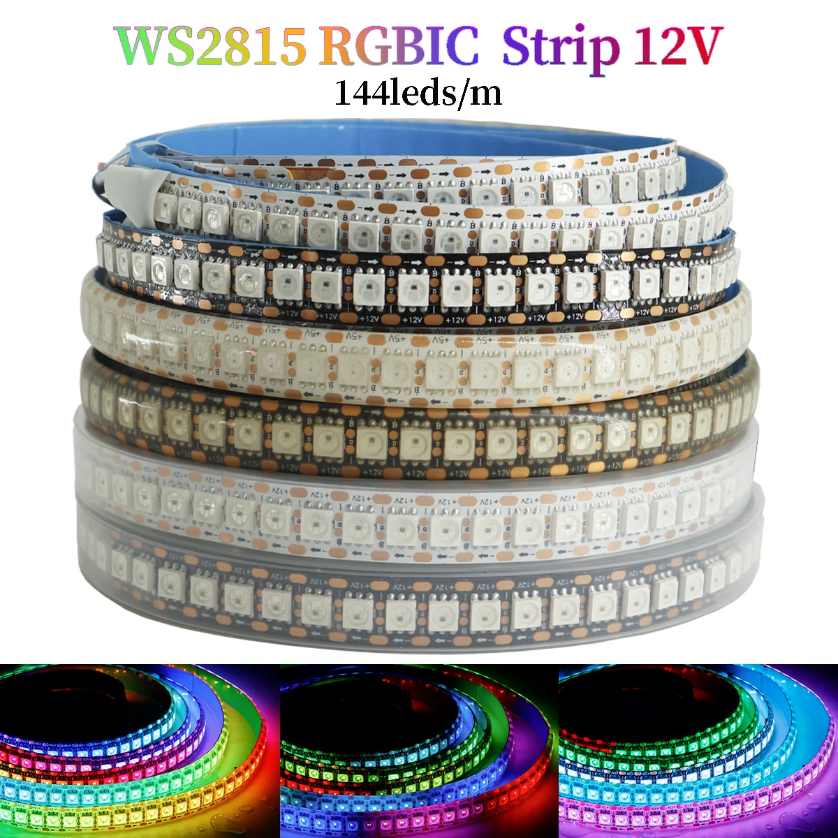 

Адресная светодиодная лента WS2812B 144 светодиода/м RGB 5В