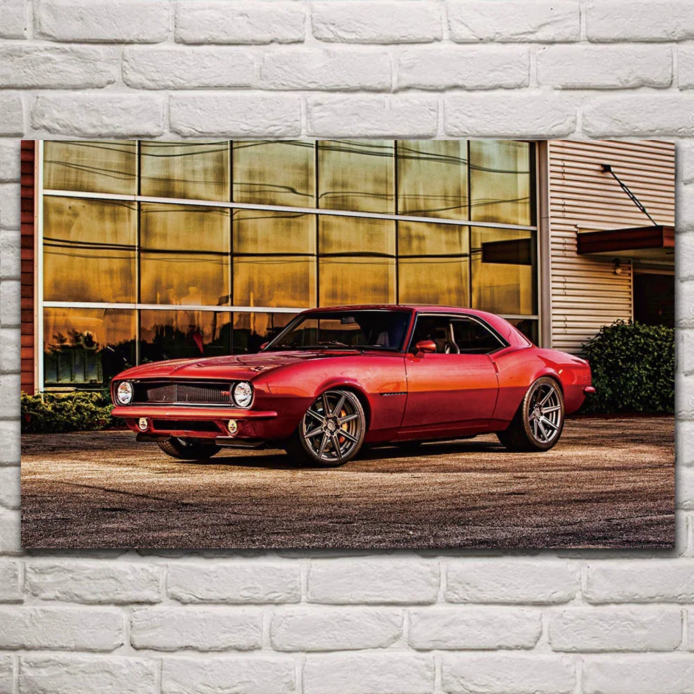 

Классические ретро каркасы camaro 1969, тканевые постеры на стену, картина для гостиной, украшение для дома, деревянная рамка, арт KR026