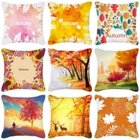natural scenery printed pillow cover 45x45cm pillows cushion case farmhouse home decor pillowcases leaves pattern cushion covers