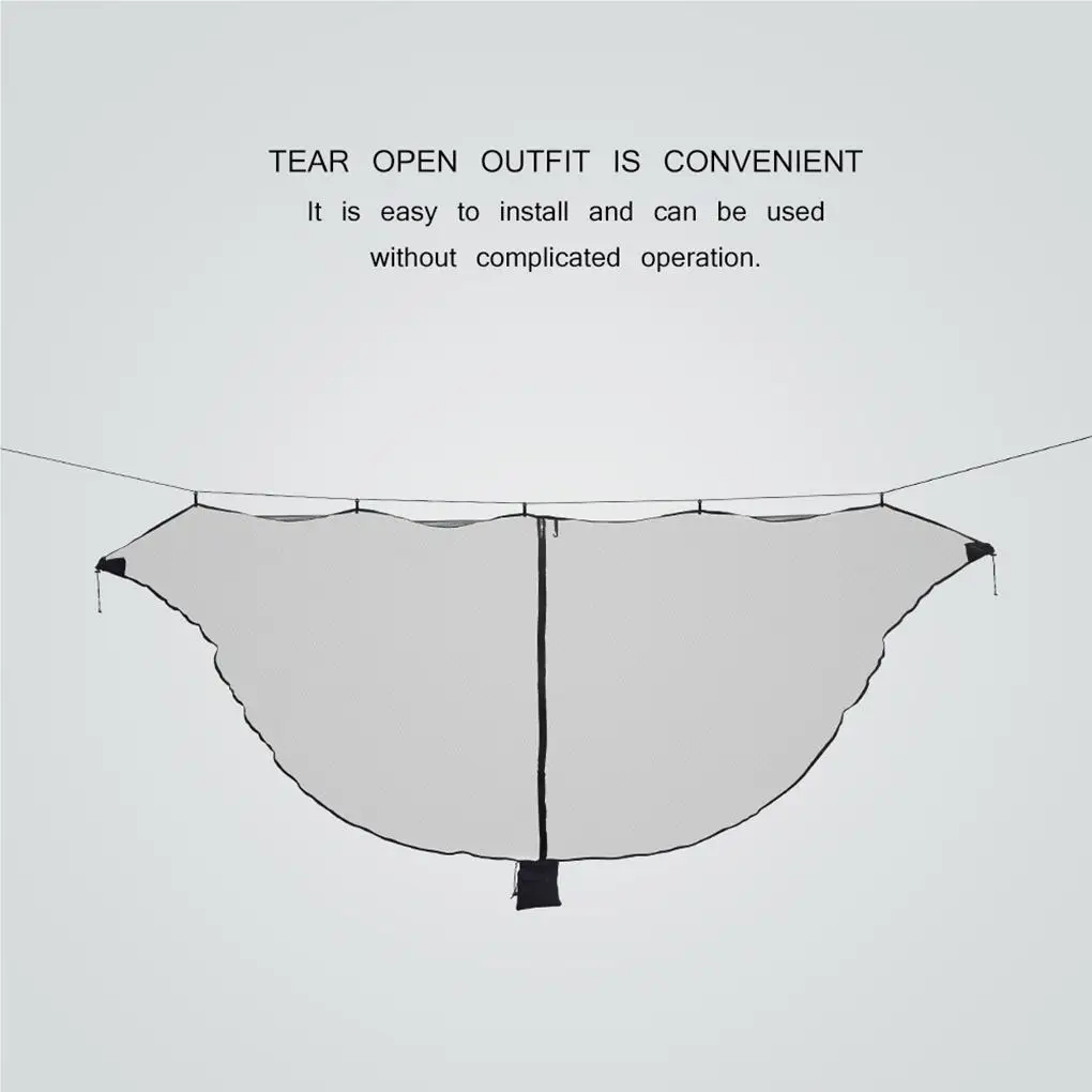 

Outdoor Lightweight Hammock Mosquito Net Separated Anti-Mosquito Zipper Hook Bug Cover for Patio Camping Travel Yard