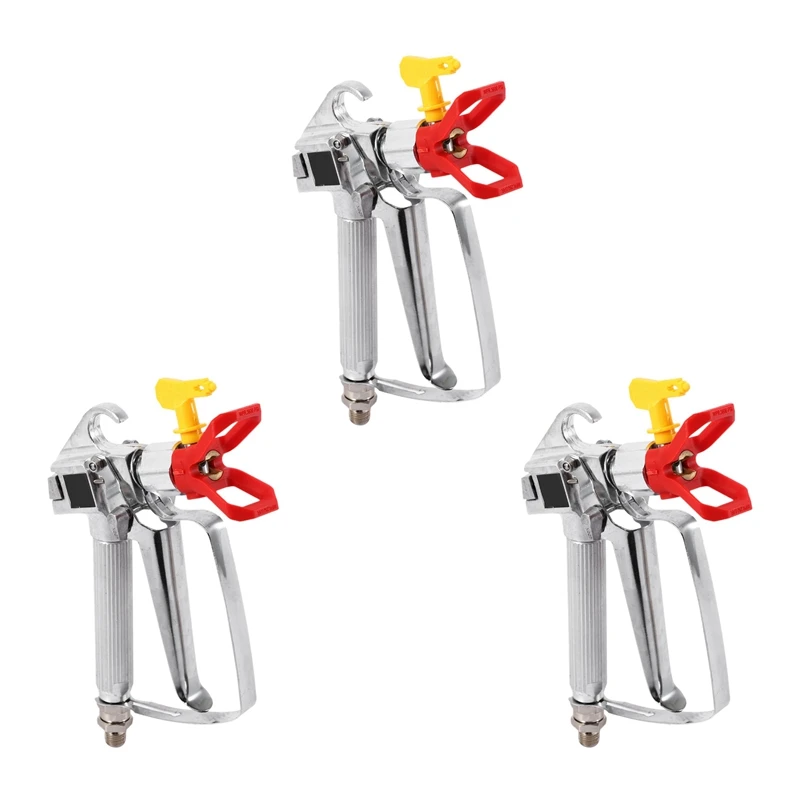 

HOT SALE 3X 3600 PSI High Pressure Airless Spray Gun Paint Gun Aluminum Spray Gun With 517 Spray Nozzle Seat Grille For Sprayer