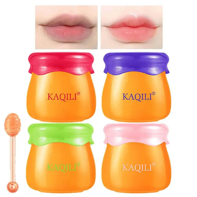 

Бальзам для губ Honey Jar, 4 шт., питательный медовый бальзам для губ, бальзам для губ 0,35 унции, медовый бальзам для губ, медовая увлажняющая пленк...
