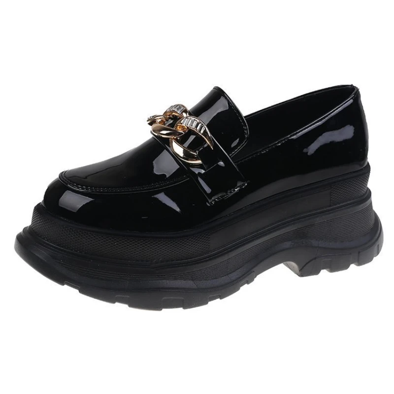 Туфли на платформе женские лоферы весенние туфли-лодочки 2022 женская кожаная
