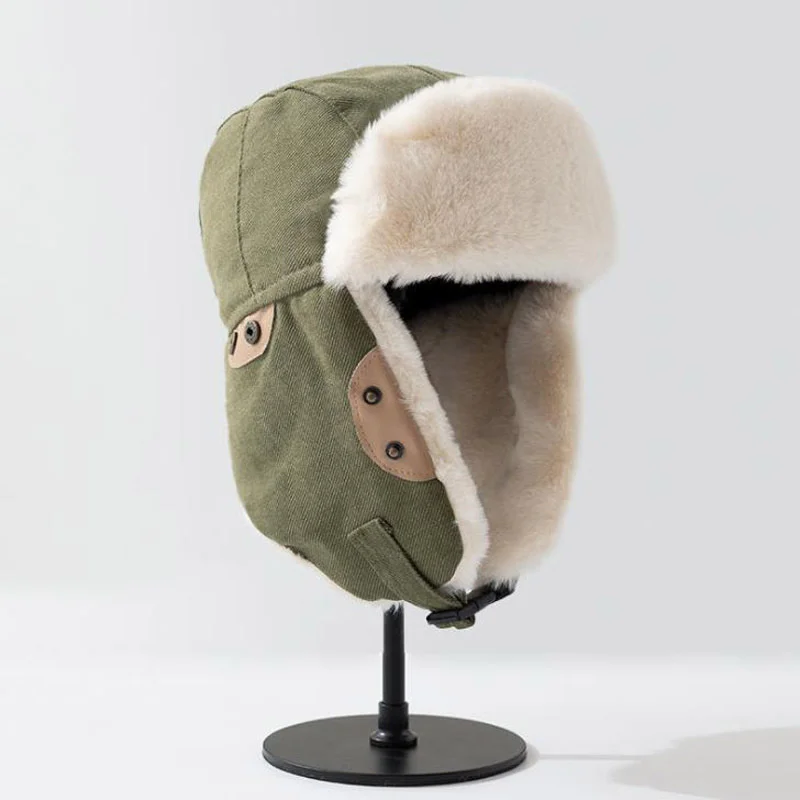 

Winter Fashion Men Women Cycling Ear Protection Windproof Flying Pilots Women's Ear Cap Flight Cap Bomber Hat Beanie Hats