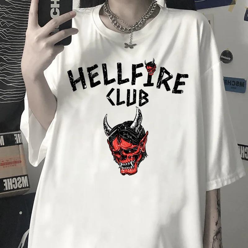 

Футболка женская в стиле Харадзюку, рубашка с перевернутым верхом, в стиле «хеллфайер», уличная одежда в стиле хип-хоп, модный топ унисекс, лето 2022