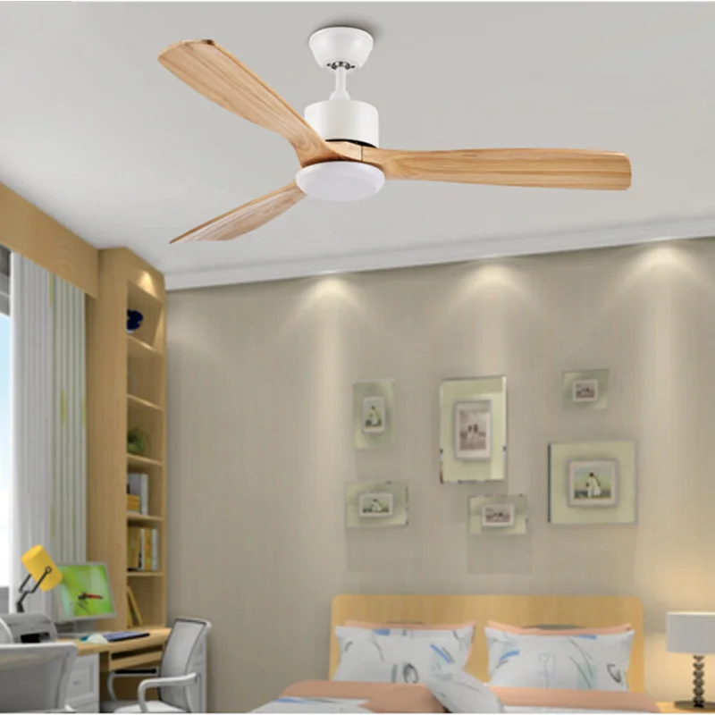 

Led Ceiling Fan Pendant Lamp Art frequence DC vintage wooden industrial ventilator Remete control decorative blower wood retro