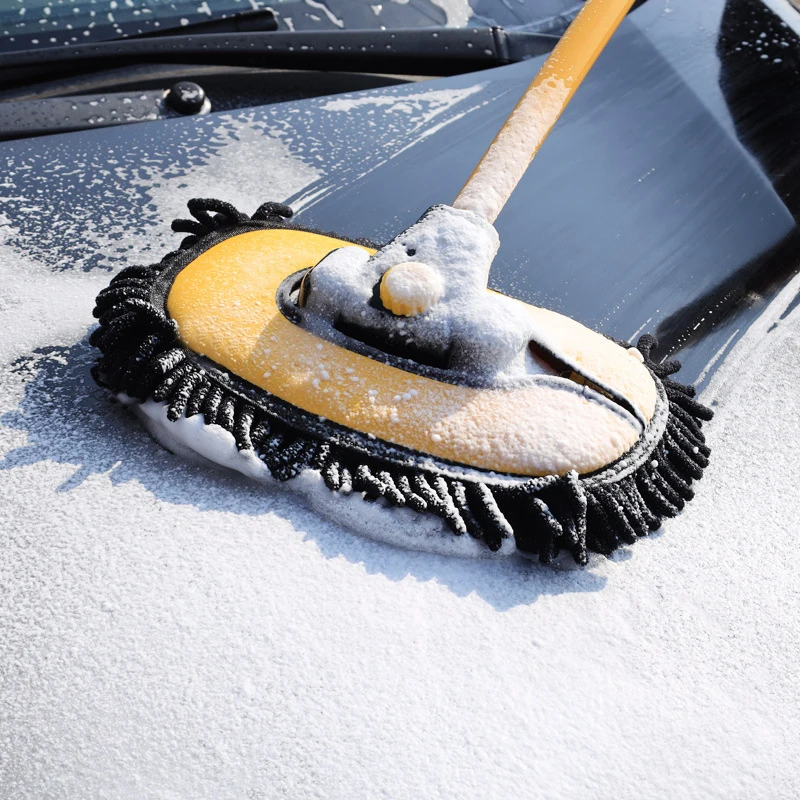 

41inch Car Wash Brush Cleaning Mop with Telescopic 15 Degree Curved Long Handle Chenille Microfiber Broom Car Wash Accessories