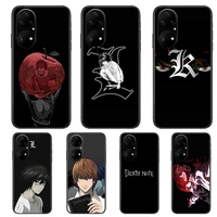 anime death note phone case for huawei p50 p40 p30 p20 10 9 8 lite e pro plus black etui coque painting hoesjes comic fas