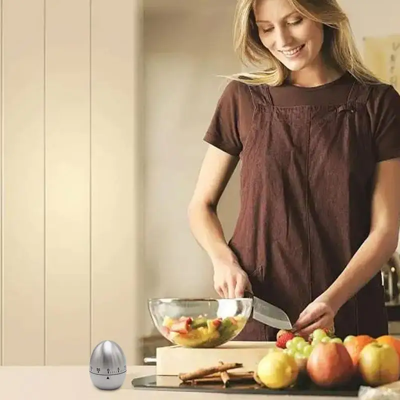 Stainless Steel Egg Timer 60 Minutes Egg Timer Egg Clock Kitchen Timer Alarm Count Up Down Clock For Kitchen & Cooking Learning