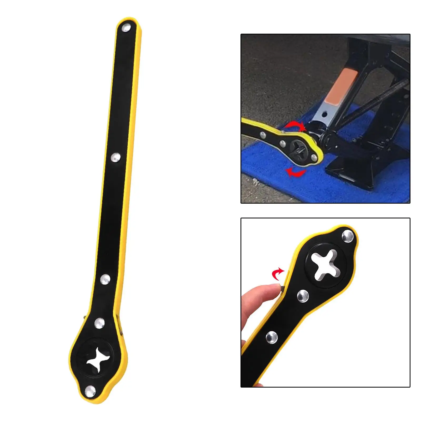 

Auto Ratchet Handle Wrench Labor Saving Good Toughness Thickened Cross Type Wrench for Tire Wheel Wrench Car SUV Motorcycle