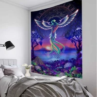 fantasy animal tapestry bird unicorn wall hanging lion background wall hanging cloth home art decor beach mat sheet 8 sizes