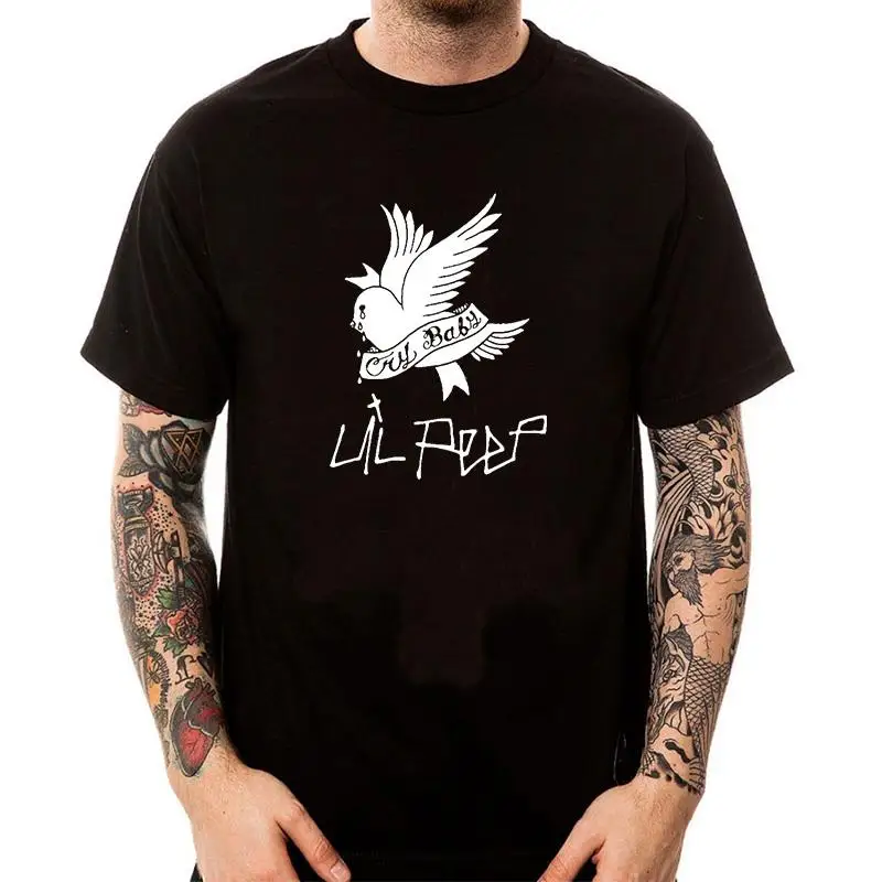 

Футболка Cry Baby Lil Peep Мужская, летние топы в стиле хип-хоп, мультяшная футболка Rip Lil, 2023 Peep забавная графическая кавайная футболка большого размера для мужчин