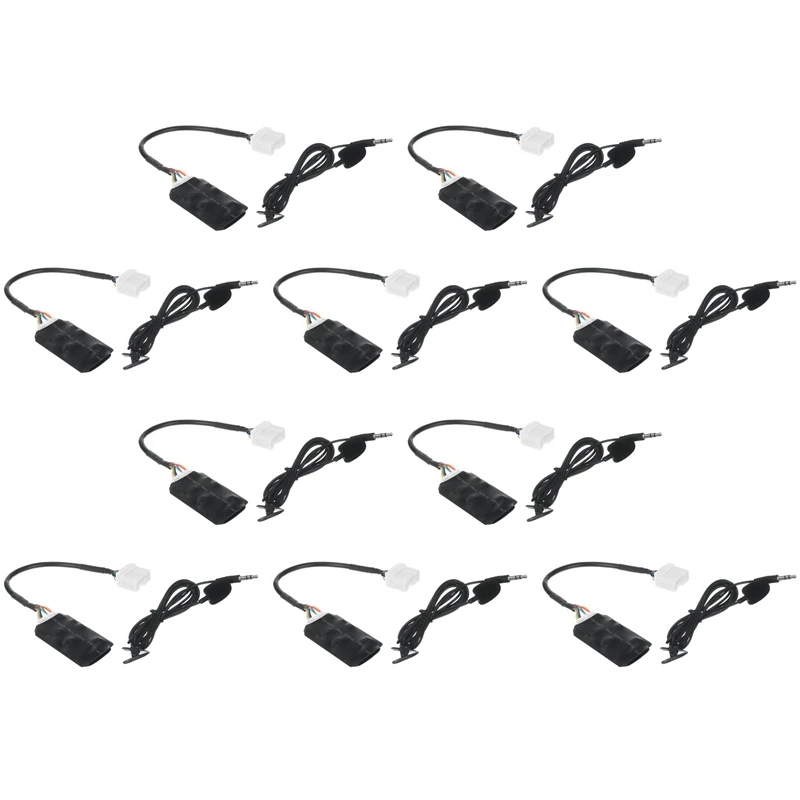 10X автомобильный радиоприемник аудио адаптер Bluetooth Aux кабель микрофон гарнитура