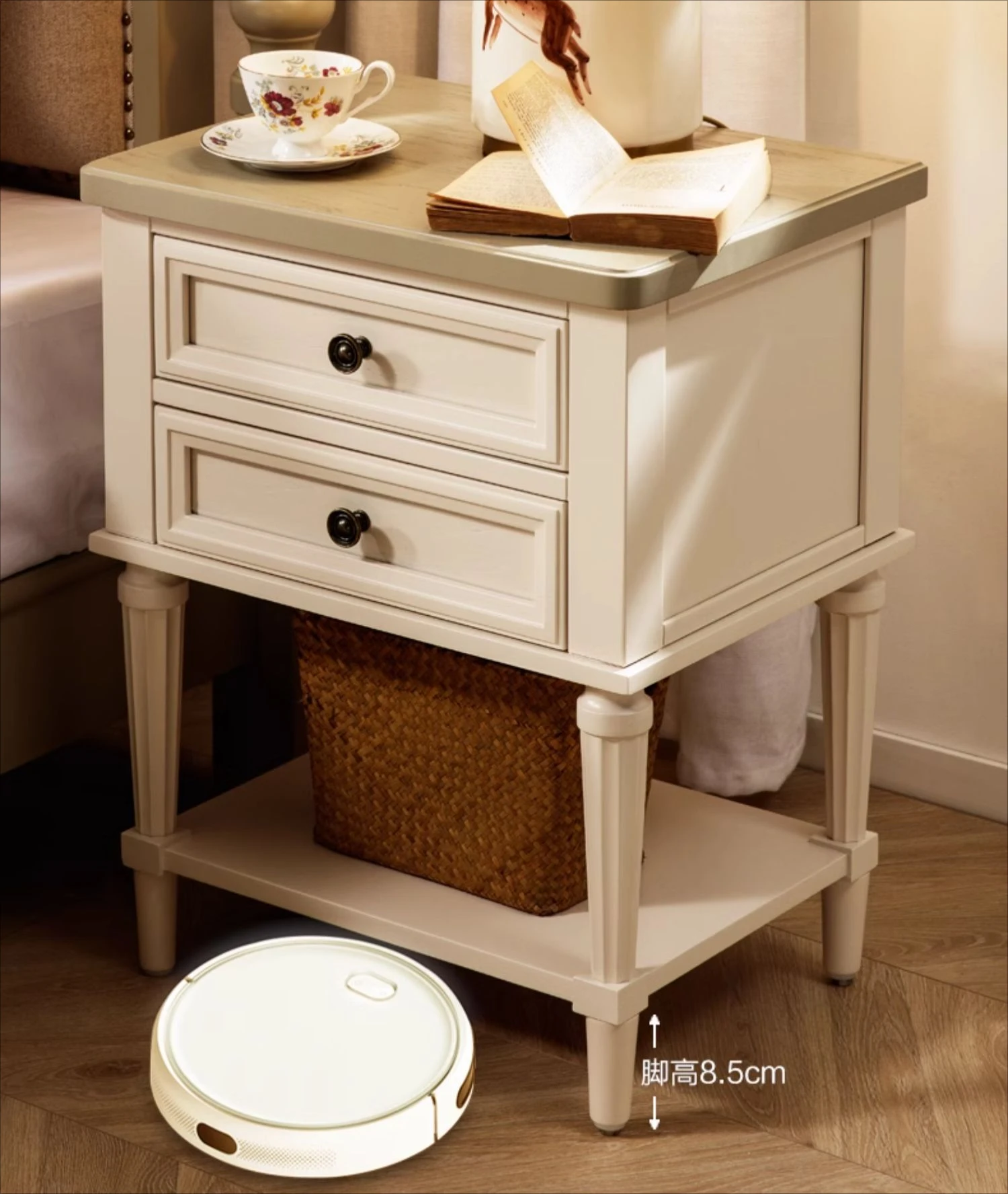 Американская прикроватная тумбочка из цельного дерева яйцо молоко белый красный